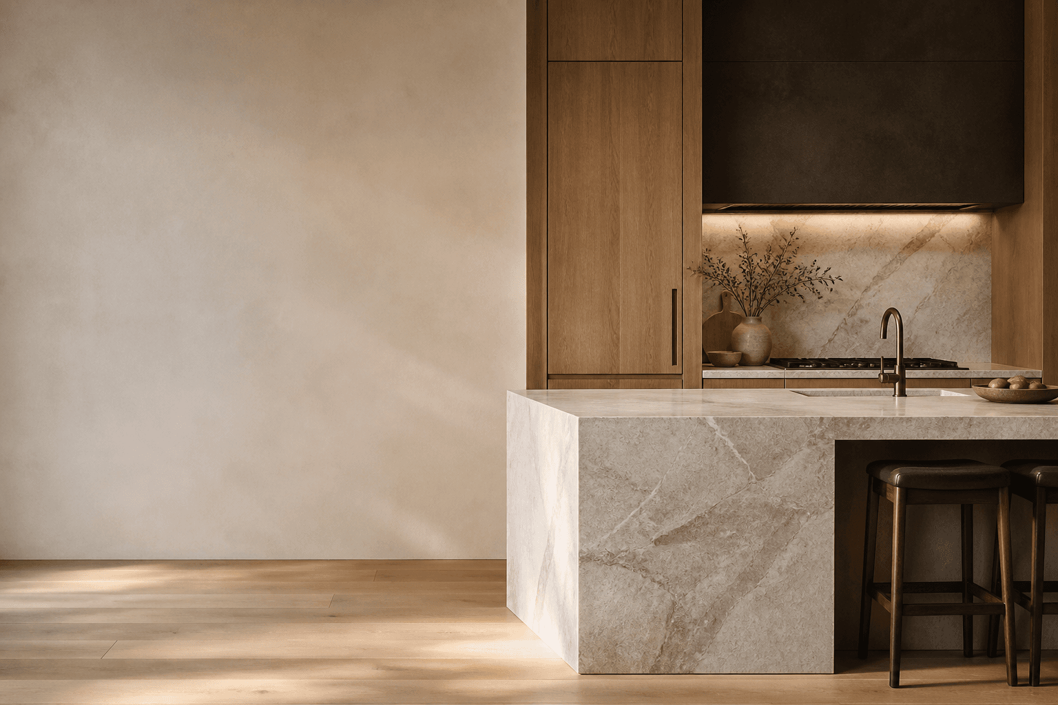 Bespoke modern kitchen with custom cabinetry